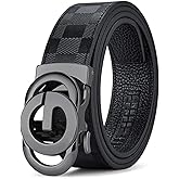 VANNANBA Mens Ratchet Belts Genuine Leather Belt Designer Belts Business Casual Fashion Dress Automatic Buckle with Gift Box