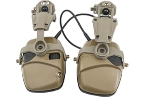 COMBATGEAR Hearing Protection Noise Cancelling Sound Amplification with Gel Ear Pad/ARC Rail Adapter Ideal for Shooting Sport
