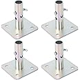Galvanized Scaffold Base Plates 5 in x 5 in x 1-3/8 in OD,Silver (4 Pack)