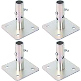 Galvanized Scaffold Base Plates 5 in x 5 in x 1-3/8 in OD,Silver (4 Pack)