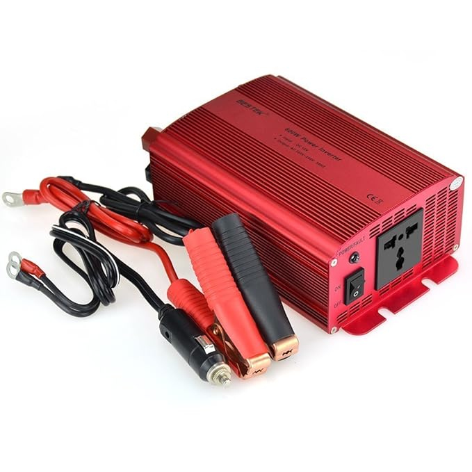 BESTEK 600W Spannungswandler Wechselrichter DC 12V auf AC 230V Inverter mit Universal AC Buchse inkl. Kfz Zigarettenanzünder 