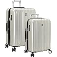 Delsey Luggage Titanium 2 Piece Set (Carry-On & 25" Checked) (Silver)