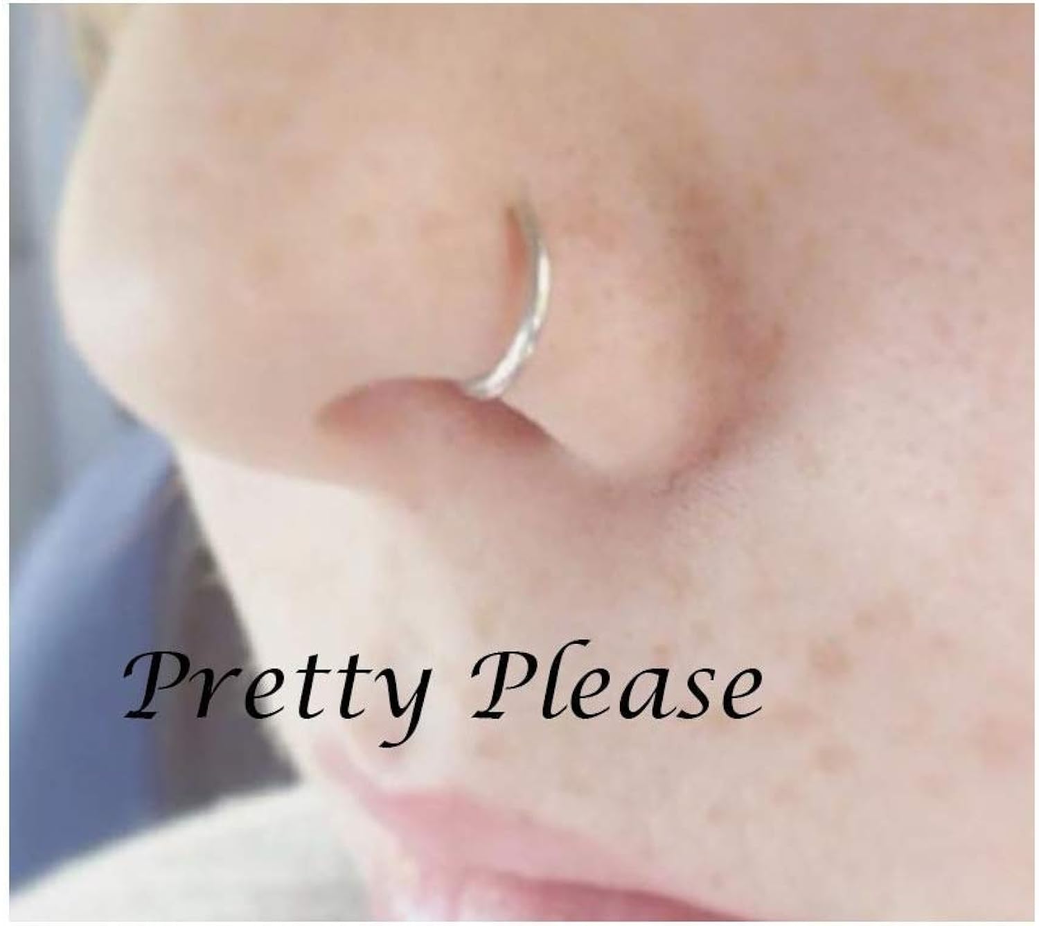 Fake Nose Ring, NO PEIRCING REQUIRED 0.7mm Simple Nose Hoop,Nose Ring