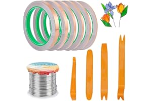 OLurkthu for Stained Glass DIY Kit Includes 6 Size for Glass Pieces, Copper Foil Adhesive Tapes(1 Roll), Solder& 4Pcs Plastic