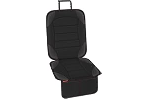 Sinvitron Car Seat Protector for Child Car Seat - Waterproof Non-Slip Leather Mat with 2 Mesh Pockets, Universal Seat Cover for Baby, Pets & Vehicles (1-Pack, Black)