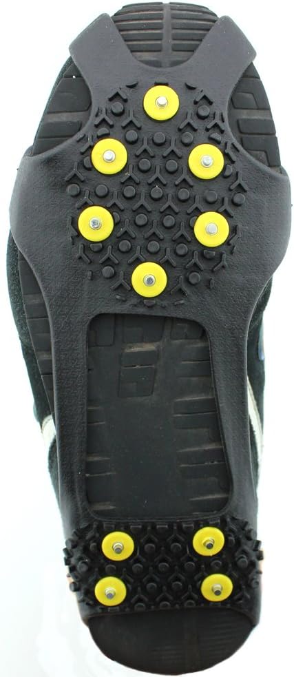 ODIER Shoe Ice Cleats 24 Teeth Ice Grippers 10 Teeth Cleats Shoes Designed for Walk on Ice Snow and Freezing Mud Ground Must Have Accessories for Outdoor Sports Activity Accessory