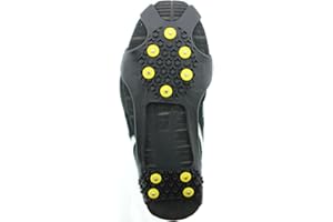 ODIER Ice Cleats Grippers for Shoes and Boots 24 Teeth Crampons 10 Teeth Tiny Spikes Ice Cleats for Walk on Ice Snow and Freezing Mud
