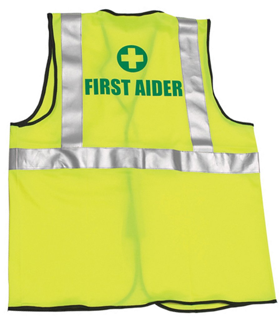 SAFETY FIRST AID Q4214 First Aider Hi-Vis Waistcoat, Small/ Medium