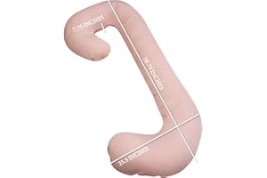 Leachco Snoogle® Supreme │ Total Body Pregnancy/Maternity Pillow │ with a Zippered Removable Cover - Blissful Blush