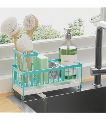 Dekosilave Kitchen Vegetable Storage Set Of 3 - Metal Potato, Onion, Garlic Containers With Aerating Holes & Bamboo Lids, Blue