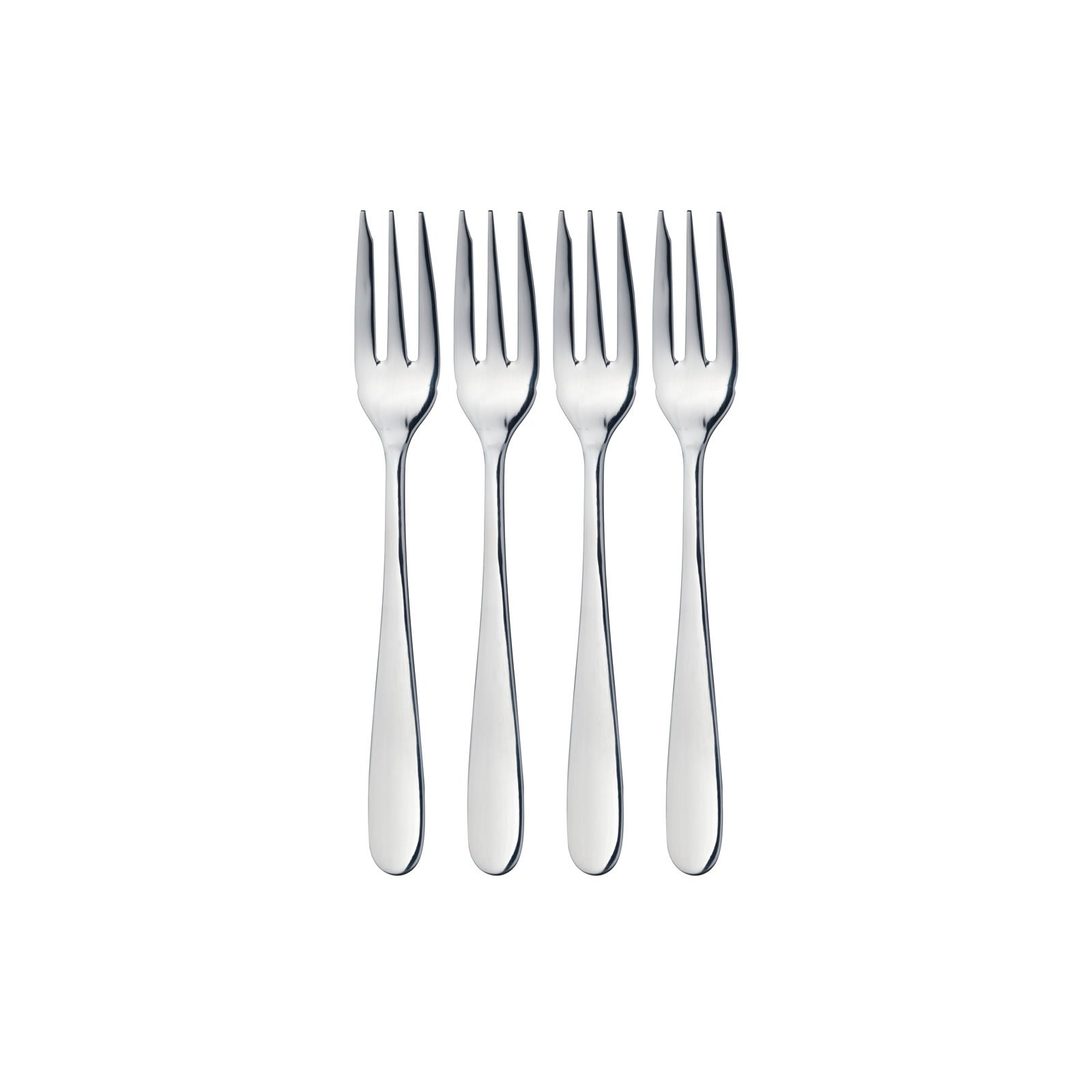 MasterClass Stainless Steel Pastry / Cake Forks, 15 cm (Set of 4), Silver