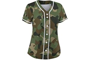 Lalkllo Men Baseball Jersey Solid Shirts Plain Casual Button Down Short Sleeves T-Shirt Sports Uniform S-2XL