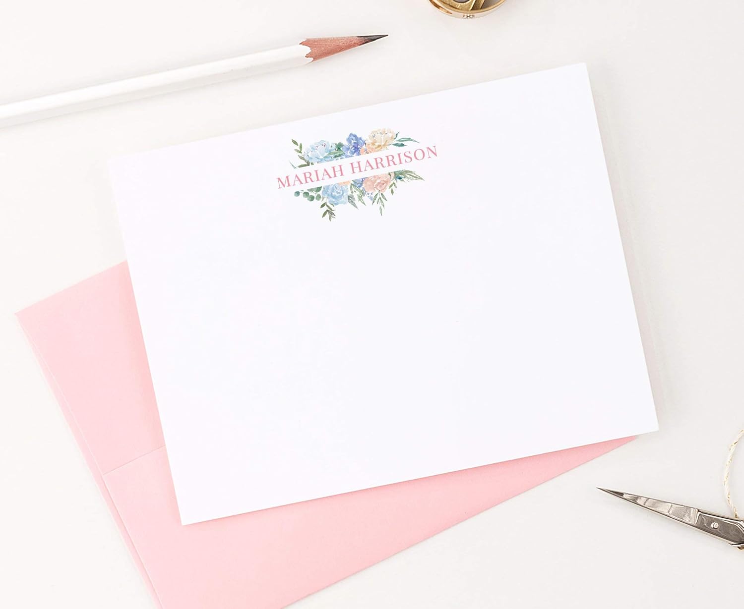 Personalized Floral Stationery, Personalized stationery for