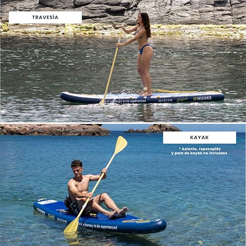 HUIIKE Tabla Paddle Surf Hinchable Touring con Accesorios Incluidos, Remo, Quilla, Leash, Inflador y Mochila. Stand Up Paddle Board Gran Estabilidad y Resistencia