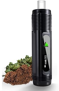 Vaporizer, dampfer - mit Glasmundstück & Keramik-Kräuterkammer, Vaporisator, Inhalator, 2500 mAh Akku, Zubehör, Unabhängige Atemwege, geeignet für Kräuter,Nikotin frei (Schwarz)