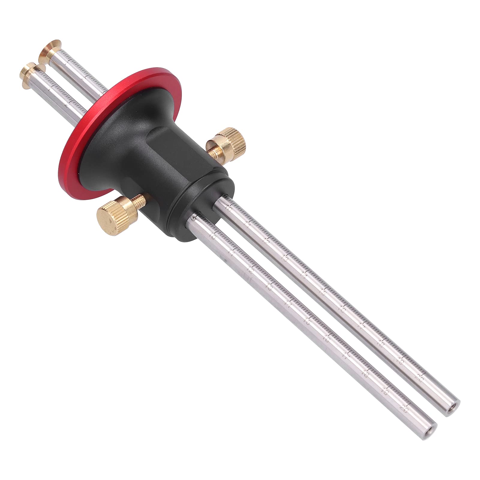 Professional Woodworking Marking Gauge, Dual Head Scribing Tool with 200mm Straight Edge Ruler, Carpentry Scribe Blade