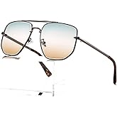 AIEYEZO Oversized Square Aviator Sunglasses for Men Women Fashion Vintage Sun Glasses Classic Pilot Gradient Shades
