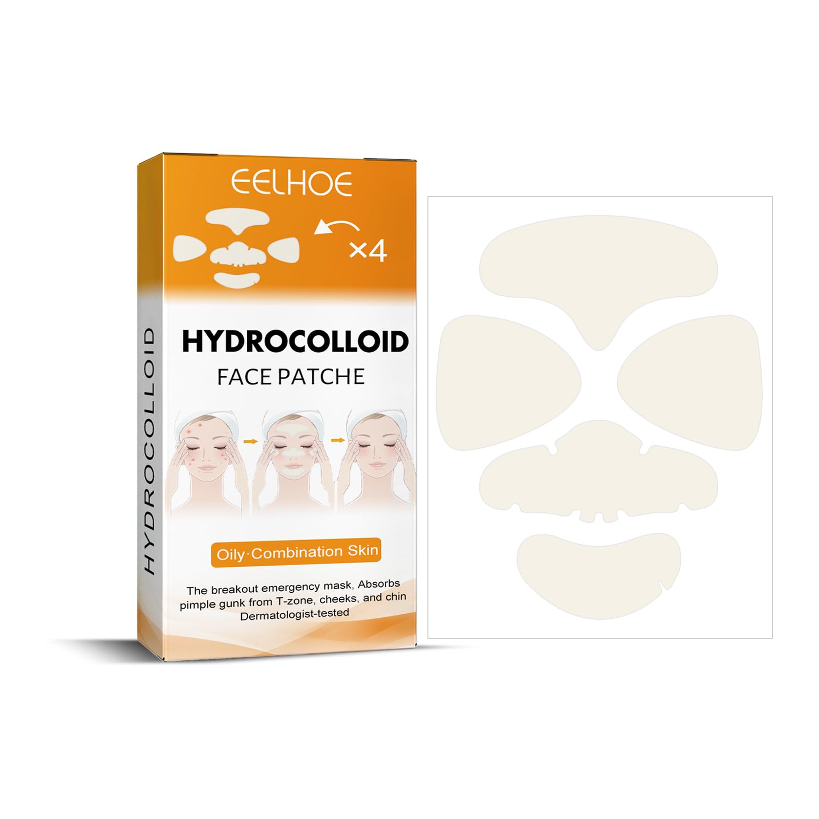 Pimple Patches for Face,Hydrocolloid Surface Patches for Forehead,Nose,Chin and Cheeks,Large Acne Treatment Patches for Pimple Extraction and Clean Pores,Hydrocolloid Acne Patches for Acne Skin