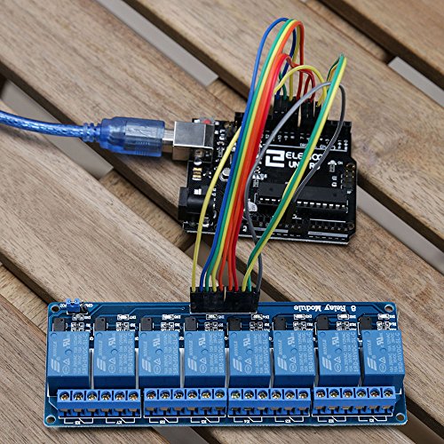 ELEGOO 8 Channel DC 5V Relay Module with Optocoupler for ... arduino uno r3 board diagram 