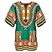 vvProud Traditional African Dashiki Cotton Mens Shirt, Tribal Hippie Style Boubou Variety Bright Colors, Unisex
