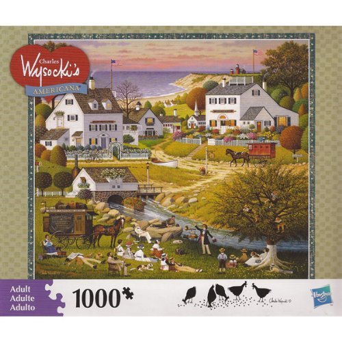 MB Puzzle CHARLES WYSOCKIs AMERICANA PUZZLE "Riverside Family Reunion