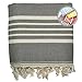 The Loomia Turkish Beach Towel - Sia Series (100% Cotton, Size Extra Large, Grey)