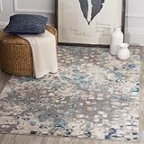 Safavieh Monaco Collection MNC225E Modern Abstract Grey and Light Blue Area Rug (3' x 5')
