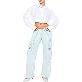 Forever 21 Womens Buckled Low-Rise Baggy Jeans