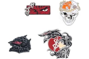 Ealipoi Berzerk Pins Anime Berserkers Behelit Cosplay Brooch Alloy Multi Pendant For Men 4PCS