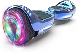 SUNDERWELL Electric Hoverboard with LED Lights and Bluetooth Speaker, Self Balancing Scooter with 6.5" Flashing Wheels, Top Speed of 10MPH, Gifts for Kids