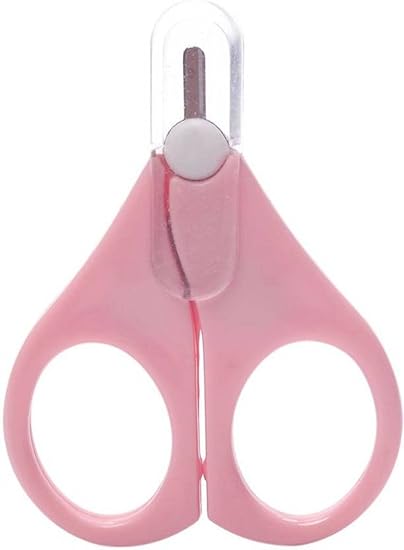GOCART WITH G LOGO New Born Baby Safety Nail Scissors with Circular Cutter Head (Pink)