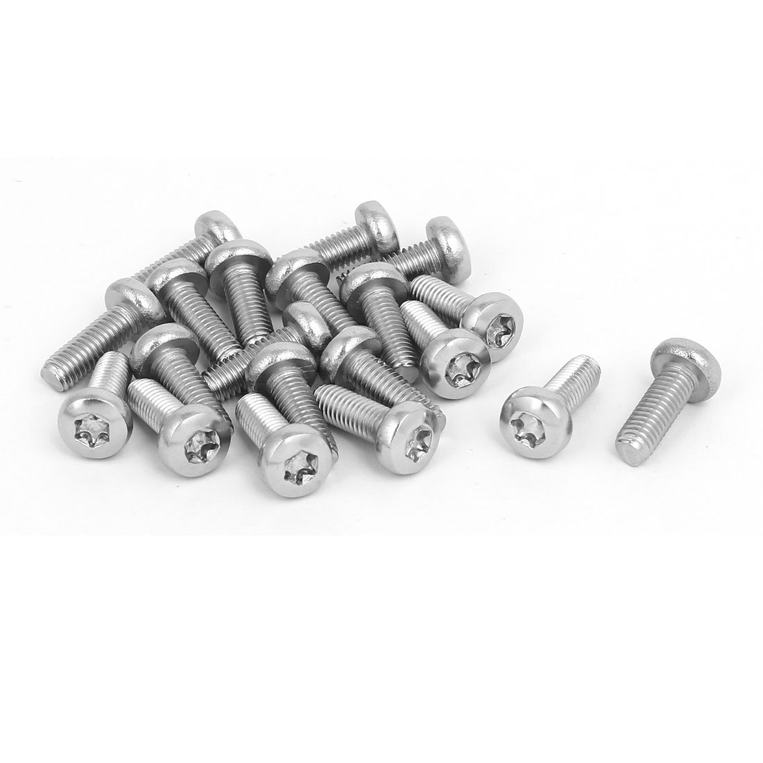 Sourcingmap M5x14mm 304 Stainless Steel Button Head Torx Screws Bolts Silver Tone 20pcs