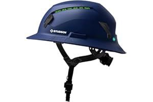 STUDSON SHK-1 Full Brim Safety Helmet: ANSI/ISEA Z89.1 Type II Compliant (R 2019), Lightweight & Breathable, NFC Emergency Contact Chip, One Size, Class C & E Protection