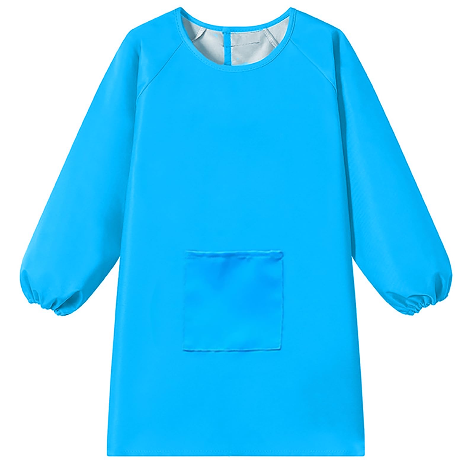 WULIQIUQIU Kids Art Smock, Waterproof Artist Painting Apron Smocks for Children Full Coverage Long Sleeve Smock with Pocket Blue 3XL