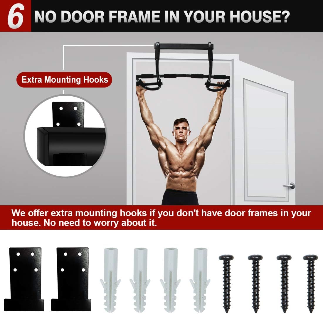 LINODI Pull up Bar for Doorway, Strength Training Pull-up Bars for Home Gym Exercise, Multi-Functional Door Pull Up Chin up Bar No Screws, Portable Heavy Duty Doorway Trainer(180-days Free Return) : Sports & Outdoors