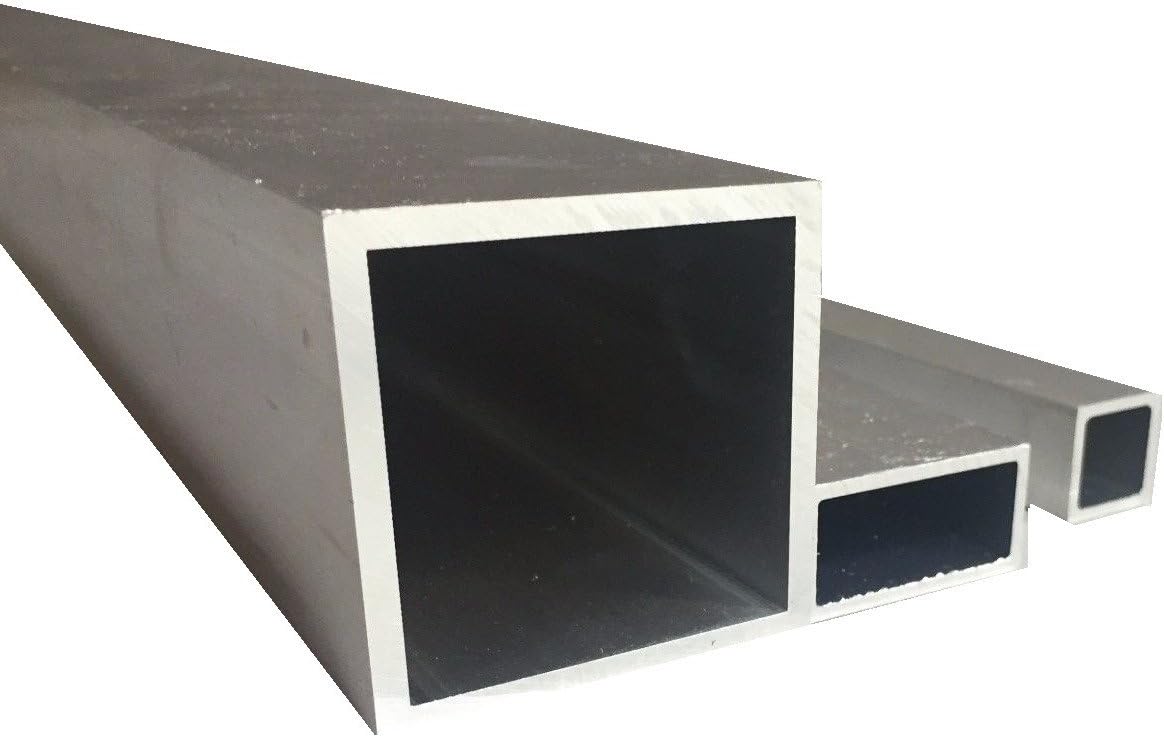 Aluminium square tube, mill finish, 1000