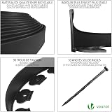 VOUNOT Lawn Edging 10m with 30 Pegs 4mm Thick Black Plastic Border view 4