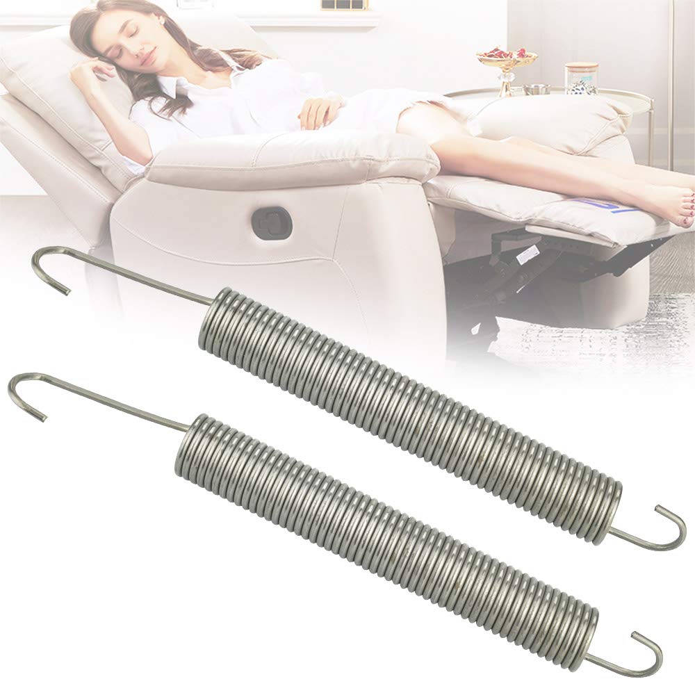 TANCUDER 2 Pcs Recliner Replacement Springs Dual Hook Mechanism Tension Springs Coil Helical Extended Compressed Spring Assortment Kits Hook for Recliner Chairs and Sofas, 175mm/6.8inch