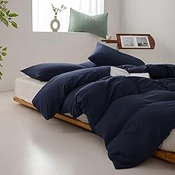 Luxlovery Navy Comforter Set Twin Modern Solid 3