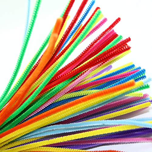 500 Pcs Random Colors Pipe Cleaners, 6 mm x 12 Inch Pipe Cleaners Chenille Stem