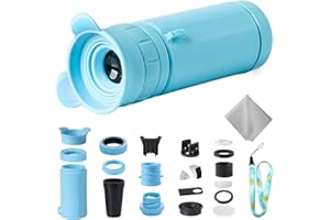 zukakii 8x30 Monocular STEM Toys, Monocular Telescope 20PCS STEM Kit for Kids, DIY Building Science Educational Toys for Kids, Christmas Birthday Gifts for 8 9 10 11 12 13 Year Old Boys Girls - Blue