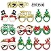 JAYKIDS 16PCS Christmas Glasses Party Favors Christmas Tree Hanging Ornaments Decorations Photo Booth Props Xmas Party Decorations Eyeglasses Frame for Christmas Holiday Party Supplies