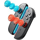 Jemdo Thumb Grips Compatible with Nintendo Switch 2 (2025)-6pcs 3 Heights Enhanced Gaming Grip Set, Silicone Joystick Caps, Comfortable Controller Stick Cover Gifts for Kids & Gamers,Blue&Orange