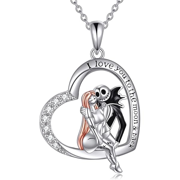 Nightmare Necklace Gifts Sterling Silver Jack Infinity Heart Family Pendant I Lo
