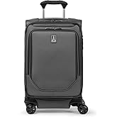 Travelpro Crew Classic Lightweight Softside Expandable Carry on Luggage, 8 Wheel Spinner Suitcase, Men and Women, Carry On 21-Inch, Titanium Grey