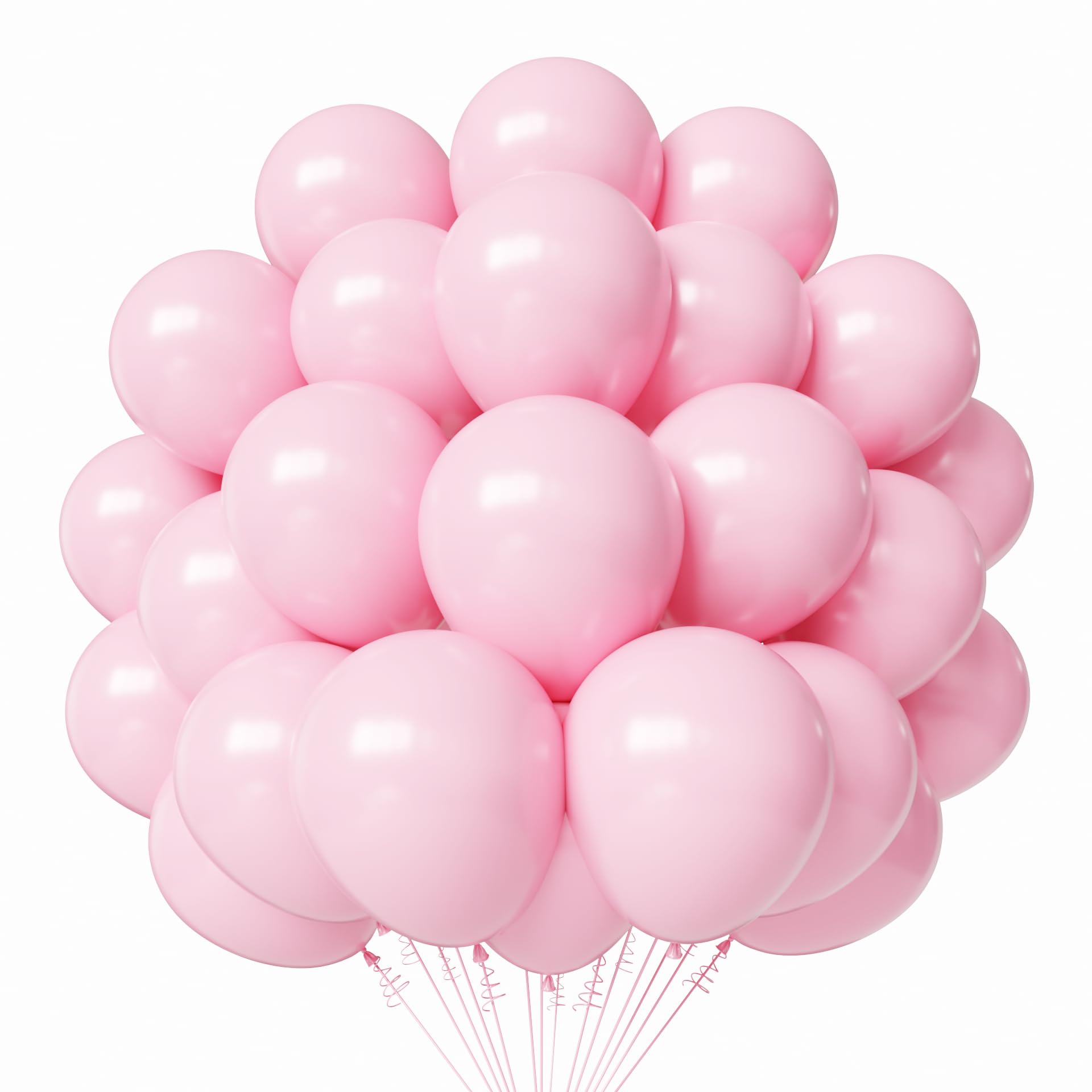Light Pink Latex Balloons, 55pcs 12 Inches Pastel Pink Balloons with 1 Ribbon for Birthday, Bridal, Baby Shower, Valentines, Gender Reveal Party Decorations