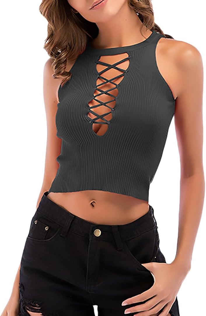 Oyolan Mädchen Crop Top - ärmelloses Baumwollshirt Für Yoga & Freizeit