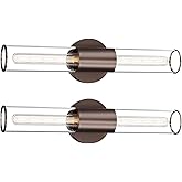 Eietonte Bathroom Vanity Light Fixture, 2-Light Oil Rubbed Bronze Wall Sconce Lighting Fixture with Clear Glass, Indoor E26 S