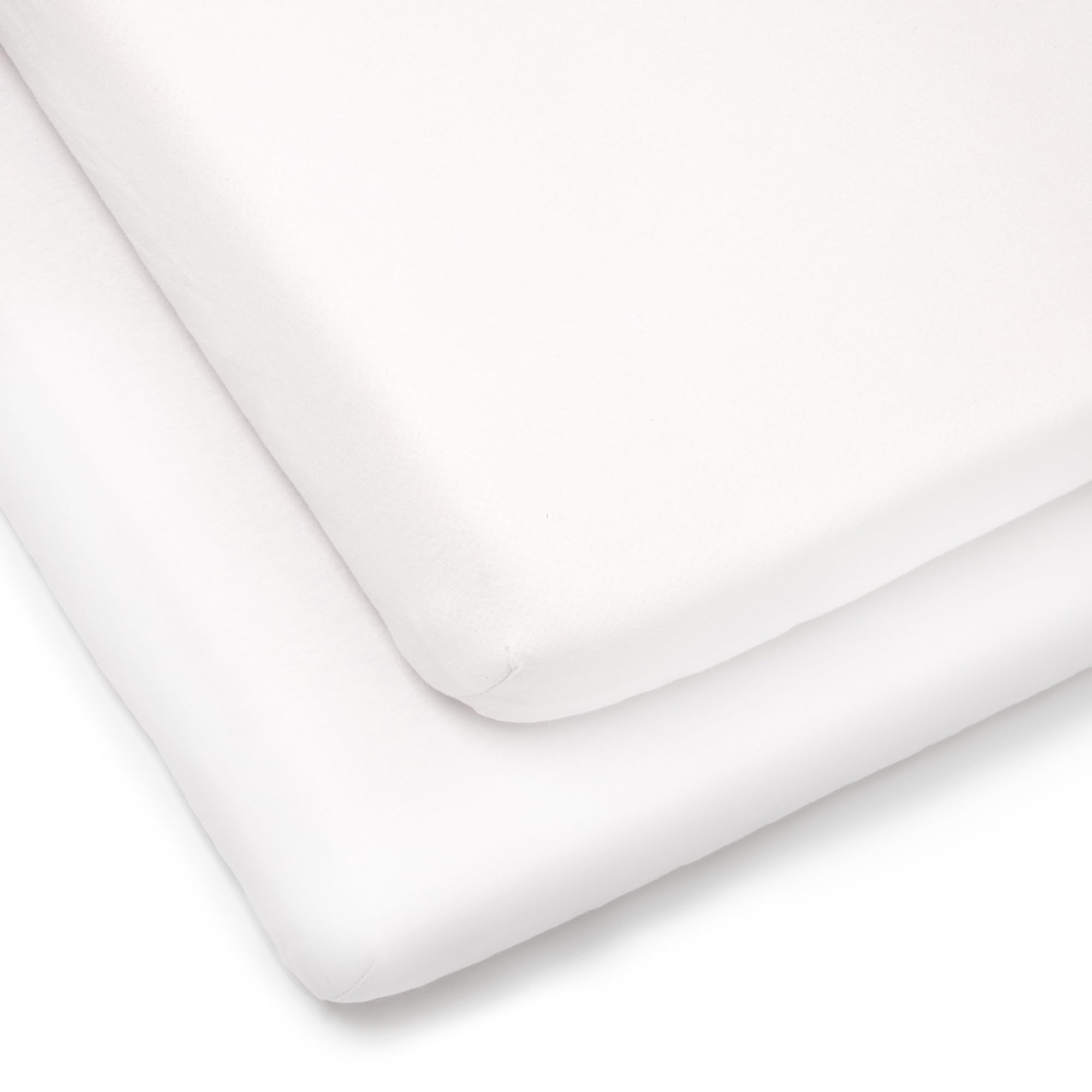 Clair de Lune 2 Pack Fitted Jersey Cotton Pram/Crib Sheets 90 x 40 cm (White) — image 1