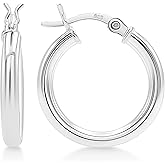 KEZEF 925 Sterling Silver Hoop Earrings for Women - High Polish, Lightweight, Hypoallergenic S925 Earrings, 18/20/35/40mm
